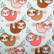 Anti Pill Fleece Print - SLIPPY - Sloth - Coral Fashion