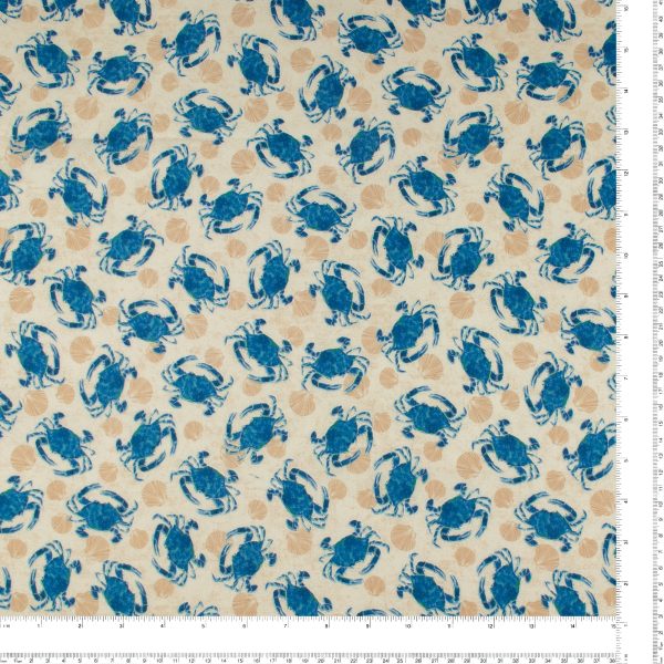 Printed Cotton - M OCEAN - 005 - Natural Sale