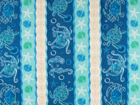 Printed Cotton - M OCEAN - 004 - Blue on Sale