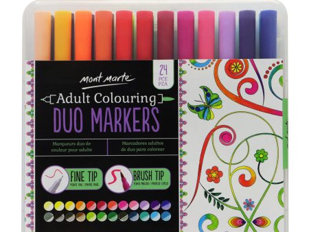 MONT MARTE Adult Colouring Duo Markers - 24pcs Supply