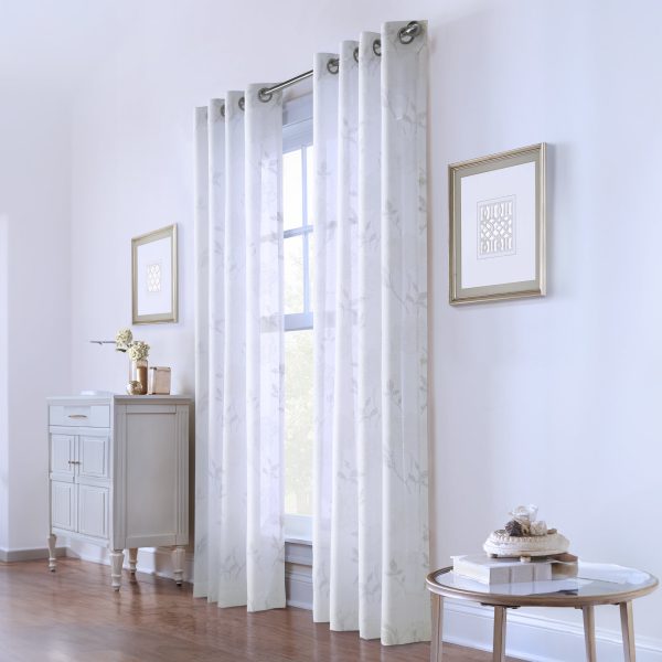 Grommet curtain panel - Zaria - White For Sale