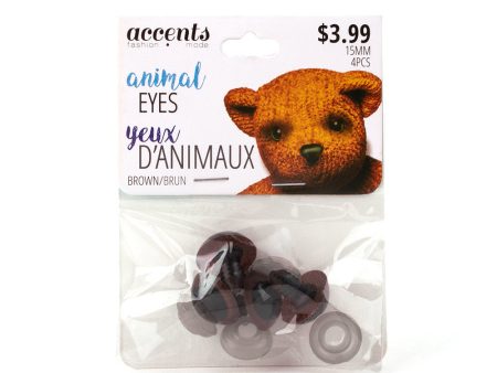 Animal Eyes 15mm - Brown Online now