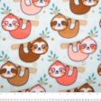 Anti Pill Fleece Print - SLIPPY - Sloth - Coral Fashion