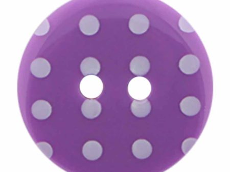 CIRQUE Novelty 2-Hole Button - Purple - 18mm (¾ ) - Polka Dots Online Hot Sale