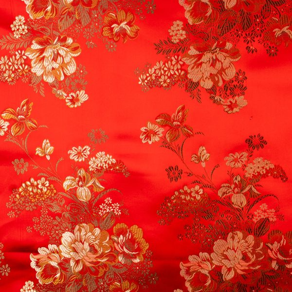 Chinese Brocade - Peony - Red Sale