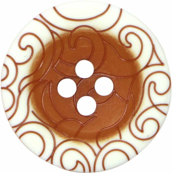 ELAN 4 Hole Button - 23mm (⅞ ) - 2 pieces - Brown 1 Cheap