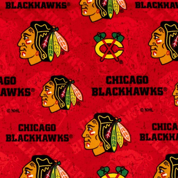 Chicago Blackhawks - NHL Cotton Print - Logo - Red Fashion