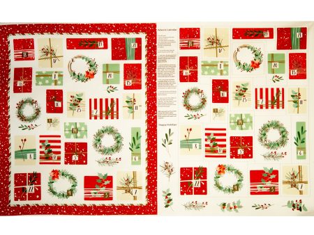 Advent Calendar Panels - Christmas Wreath 36   x 44   (90cm x 112cm)  - Red For Discount