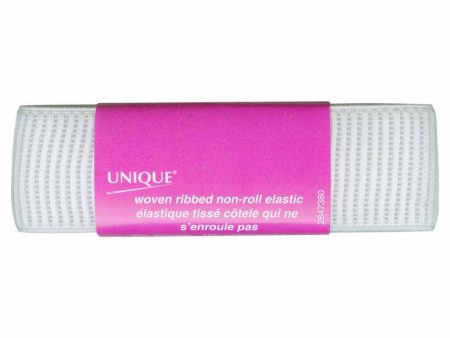 UNIQUE Ribbed Elastic 38mm x 0.9m - White For Sale