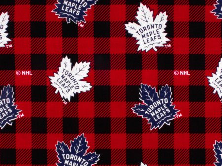 Toronto Maple leafs - NHL cotton print - Buffalo plaid - Red Hot on Sale