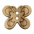 CIRQUE Novelty 2-Hole Button - Natural - 23mm (⅞ ) - Butterfly Supply