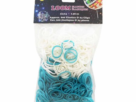 WONDER LOOM Loom Bands - White Turquoise - 600 pcs. Online now