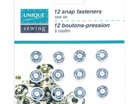 UNIQUE SEWING Snap Fasteners White - size 9mm (⅜ ) -12 sets For Sale