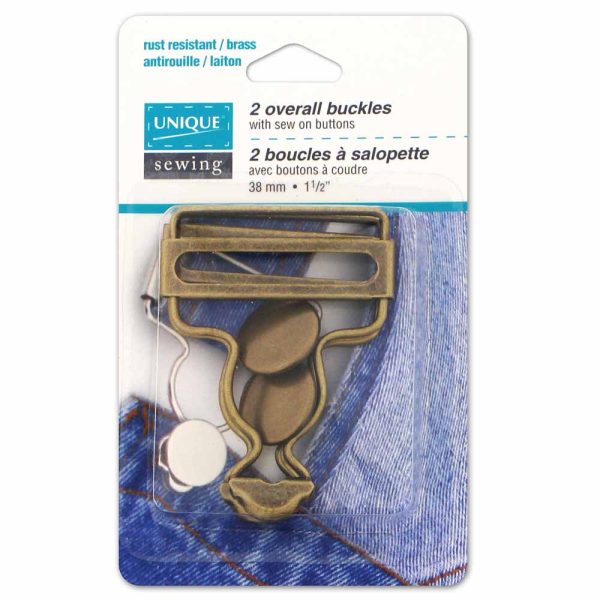 UNIQUE SEWING Overall Buckle Gold - 38mm (1½ ) - 2 pcs Cheap