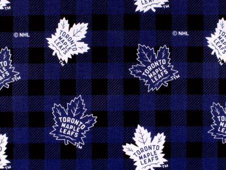 Toronto Maple Leafs - NHL Cotton Print - Blue Plaids For Sale