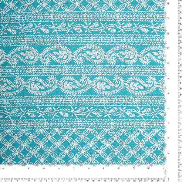 Fashion Embroidery - MARGARET - Teal For Cheap