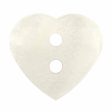 CIRQUE Novelty 2-Hole Button - White - 15mm (⅝ ) - Heart on Sale