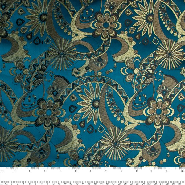 Chinese Brocade - Spirograph flowers - Blue Online