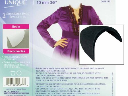 UNIQUE SEWING Shoulder Pads Small Black - 10mm (⅜ )- 2pcs on Sale