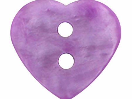 CIRQUE Novelty 2-Hole Button - Purple - 15mm (⅝ ) - Heart Online Sale