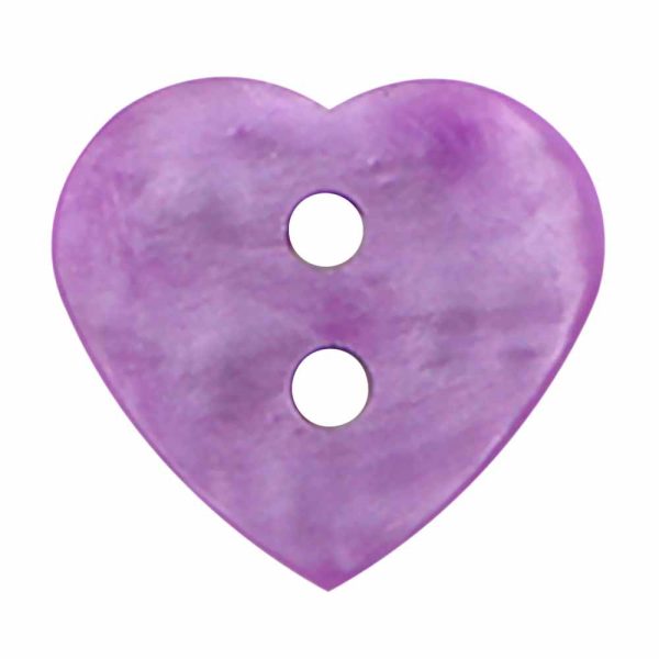 CIRQUE Novelty 2-Hole Button - Purple - 15mm (⅝ ) - Heart Online Sale