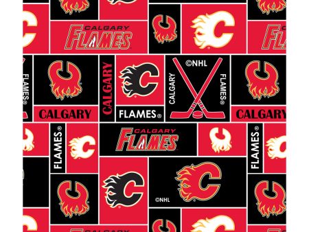 Calgary Flames  - NHL Fleece Print - Squares For Sale