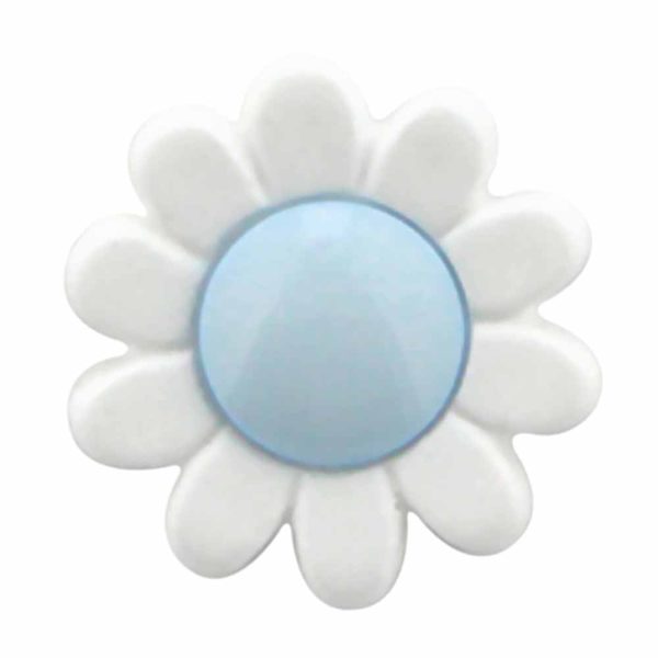 CIRQUE Novelty Shank Button - Light Blue - 15mm (⅝ ) - Flower Online now