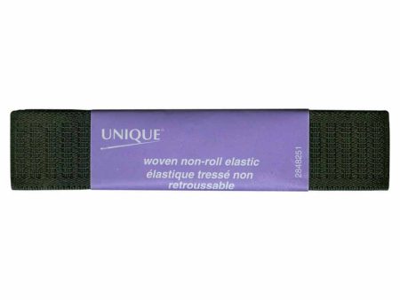 UNIQUE Woven Non-Roll Elastic 25mm x 0.9m - Black For Sale