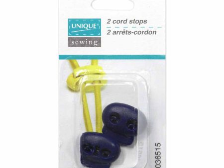 UNIQUE SEWING 2 Hole Cord Stops - Navy Blue - 2 pcs on Sale