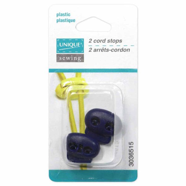 UNIQUE SEWING 2 Hole Cord Stops - Navy Blue - 2 pcs on Sale