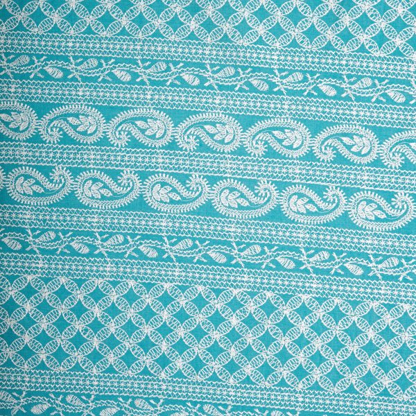 Fashion Embroidery - MARGARET - Teal For Cheap