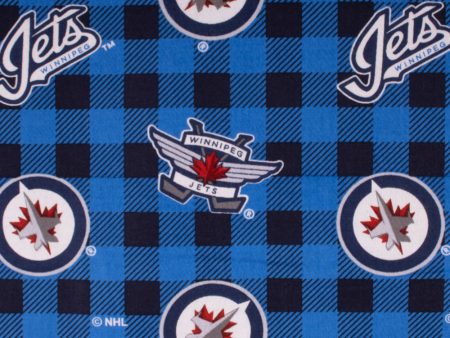 Winnipeg Jets - NHL Cotton Print -  Plaids - Blue Cheap