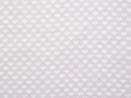 CHARLIE Printed Flannelette - Hearts - Dove Hot on Sale