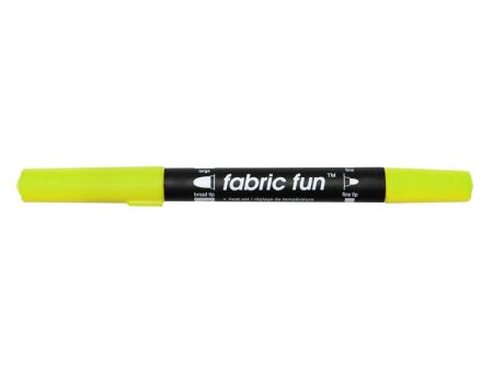 FABRIC FUN Dual Tip Fabric Marker - Fluorescent Yellow on Sale