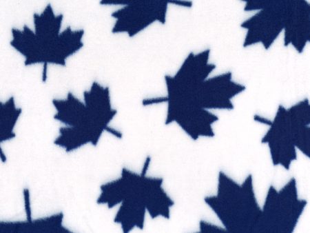 Canadiana Fleece Prints - Maple Leaf - White   Royal For Discount