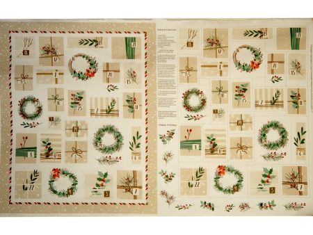 Advent Calendar Panels - Christmas wreath 36   x 44   (90cm x 112cm) - Beige Online Sale