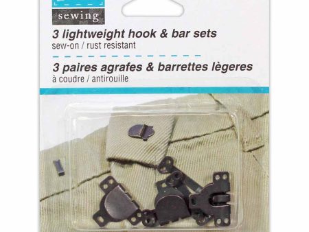 UNIQUE SEWING  Lightweight Hook & Bar Sets Black - 3 sets Hot on Sale