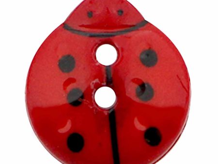 CIRQUE Novelty 2-Hole Button - Red - 13mm (½ ) - Ladybug Fashion