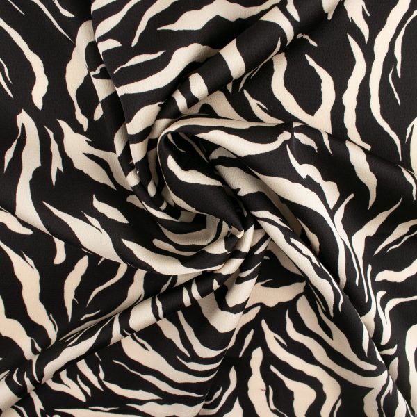 BUBBLE SHINE Printed Polyester - Zebra - Black Online