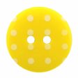 CIRQUE Novelty 2-Hole Button - Yellow - 18mm (¾ ) - Polka Dots on Sale