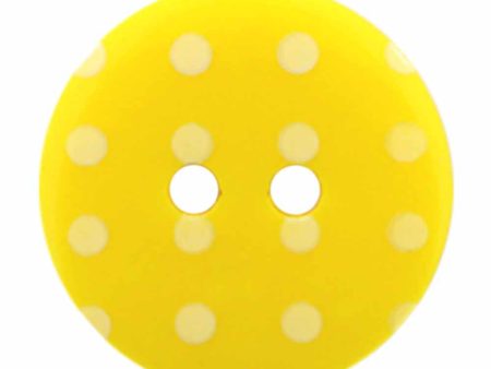 CIRQUE Novelty 2-Hole Button - Yellow - 18mm (¾ ) - Polka Dots on Sale