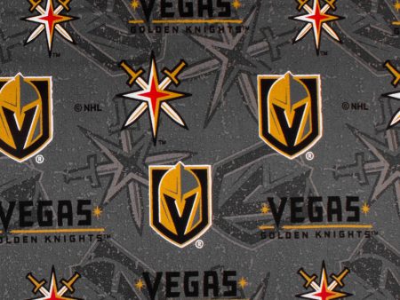 Vegas Golden Knights - NHL cotton print - Logo - Grey on Sale